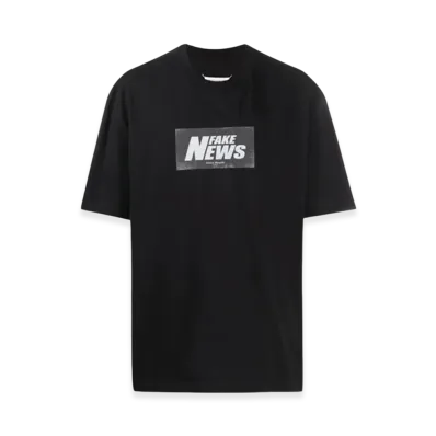 MM6 Maison Margiela Fake News Logo T-Shirt "Black"