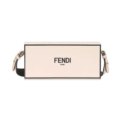 FENDI Horizontal Box Leather Bag "Pink Beige"