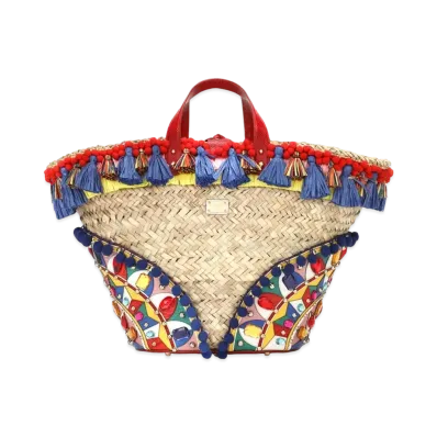 Dolce&Gabbana Cendra Coffter Bag Straw Embroiderery "Multicolor"