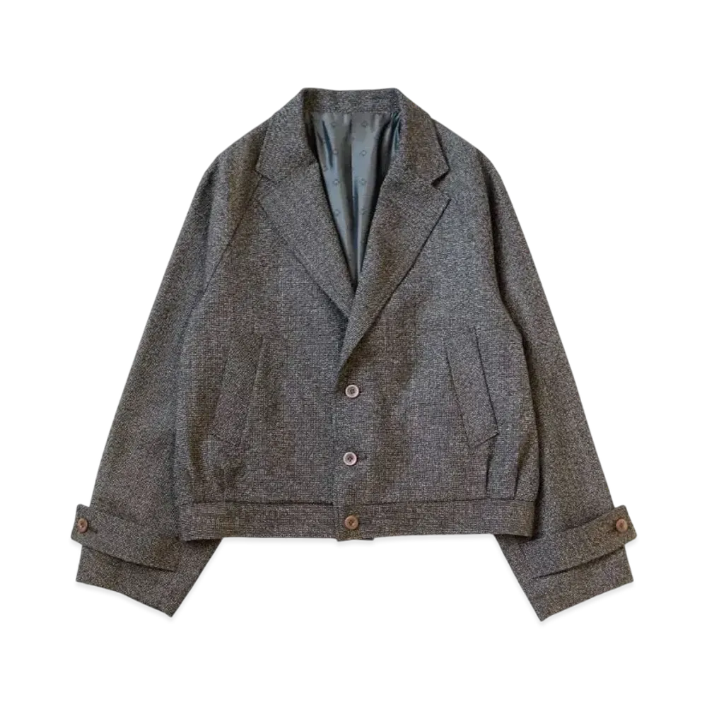 KAPITAL High Density Tweed Drizzler Suit Jacket "Dark Brown"