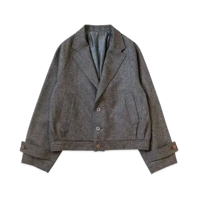 KAPITAL High Density Tweed Drizzler Suit Jacket "Dark Brown"