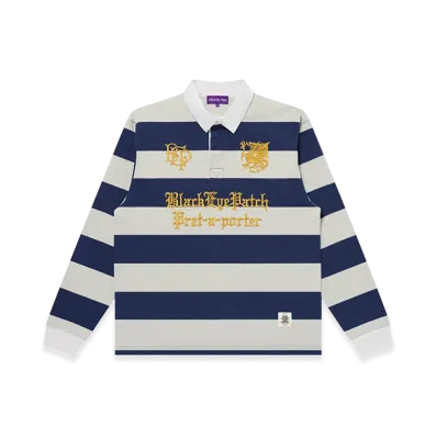 BlackEyePatch Pret-A-Porter Emblems Rugby Shirt "Navy/Gray"