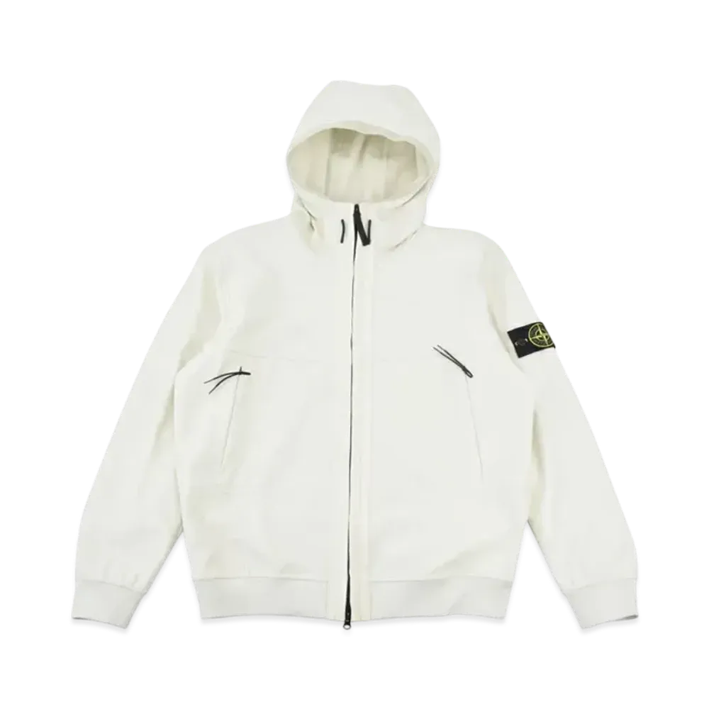 Stone Island Soft Shell-R E.Dye Technology In Recycled Polyester "Ivory" 8115Q0322