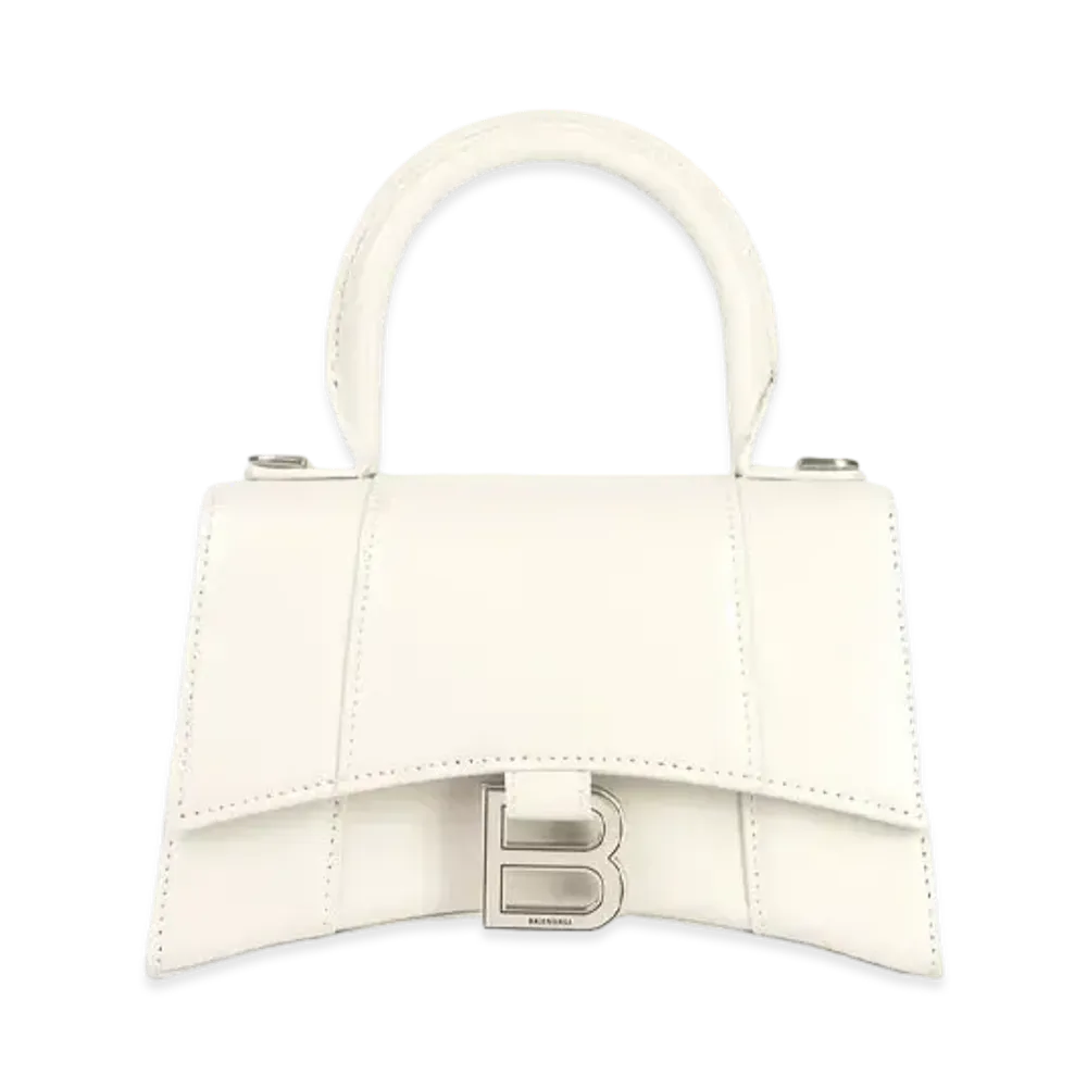 BALENCIAGA Women's Hourglass XS Top Handle Bag "White"