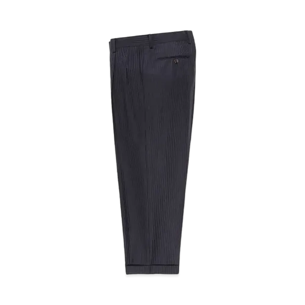 WACKO MARIA Dormeuil / Striped Double Pleated Trousers "Purple"