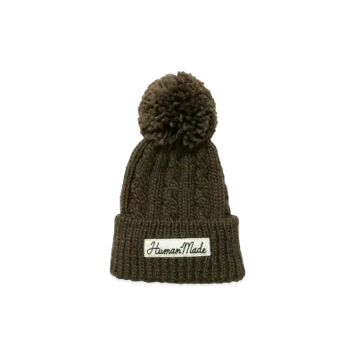 HUMAN MADE CABLE POP BEANIE "Olive Drab"