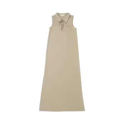 atmos pink Lace-Up Polo Dress "Beige"