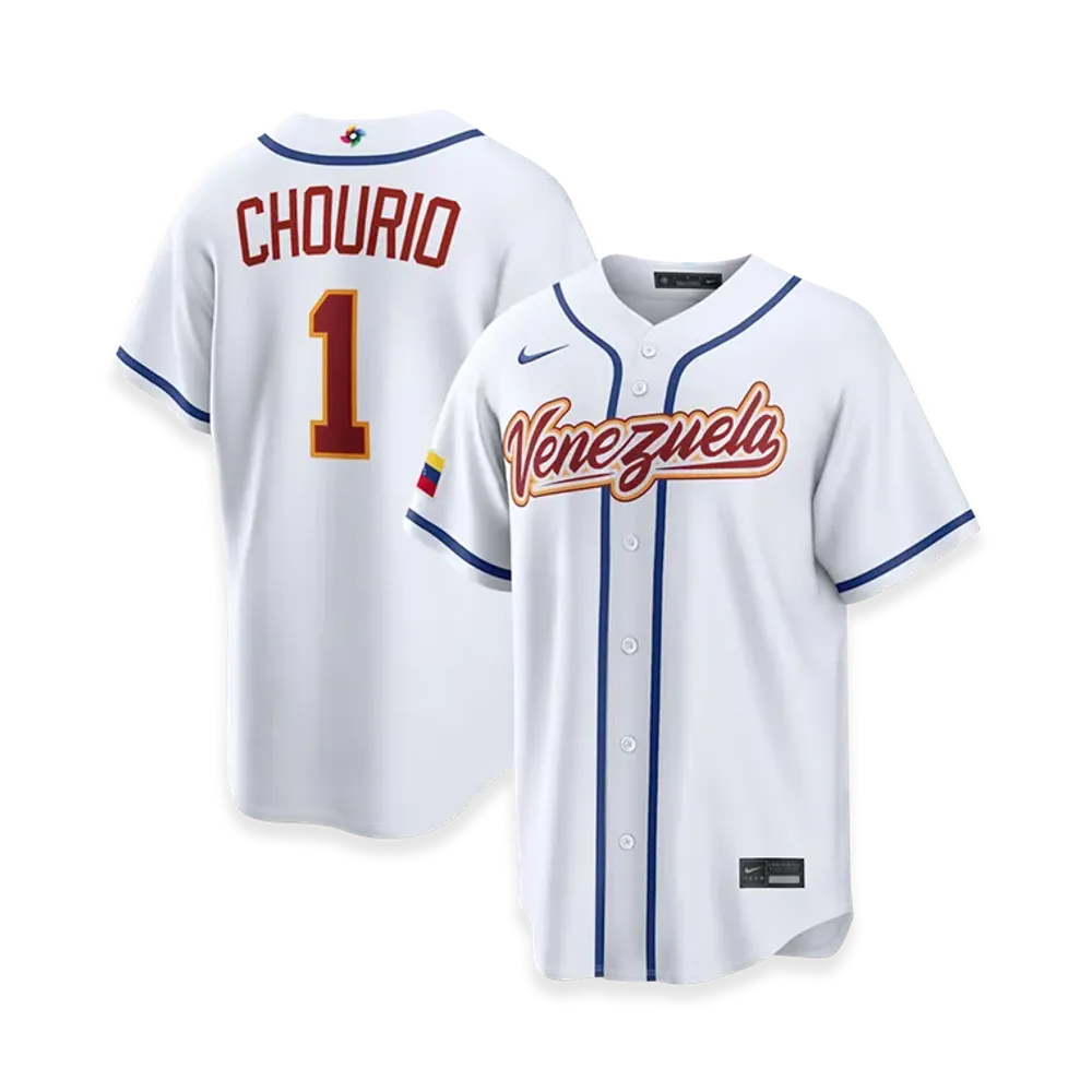 Nike 2026WBC World Baseball Classic Jackson Chourio Venezuela Baseball Home Stadium Jersey "White"