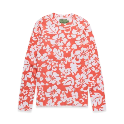 DENIM TEARS Cotton Wreath Thermal Long Sleeve "Hawaiian Red"