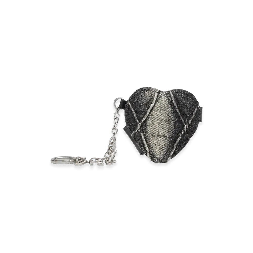 Diesel Charm-D Mirror Mirror Charm In Argyle Quilted Denim "Black"