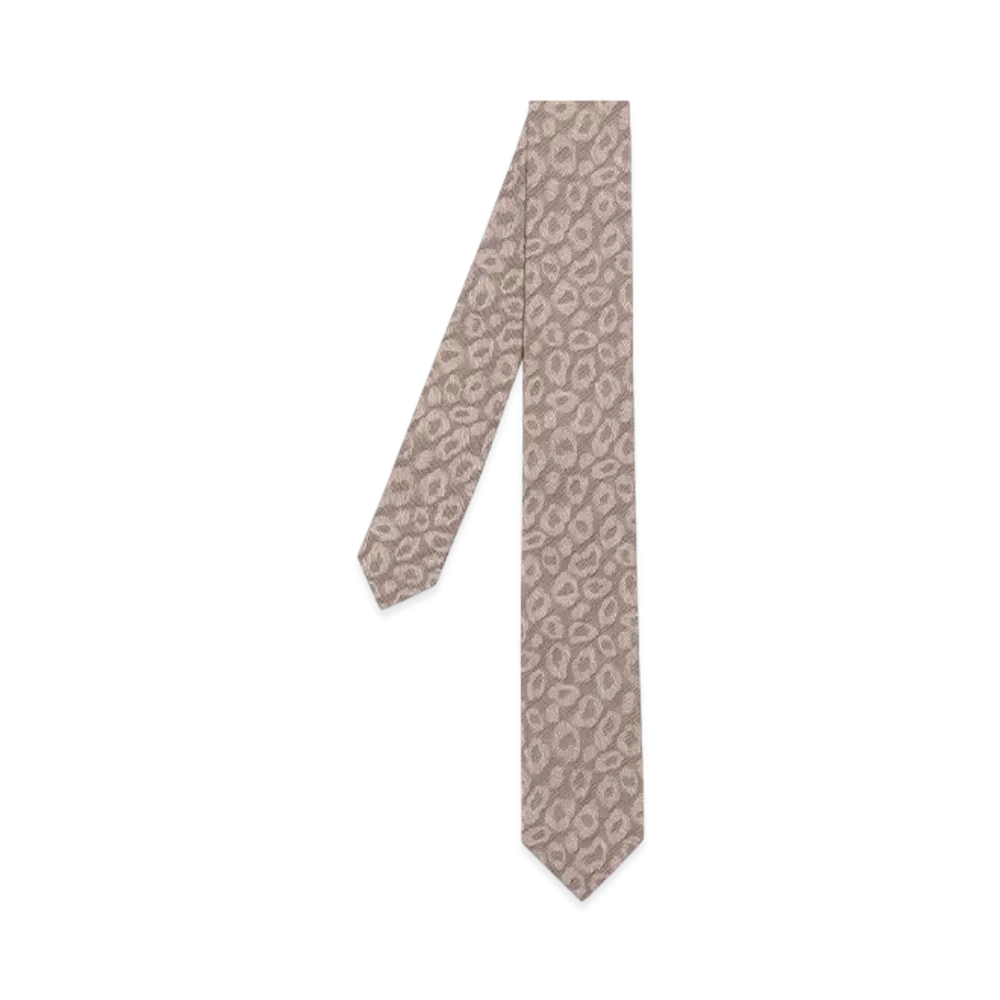 Paul Smith Leopard Narrow Tie "Beige"