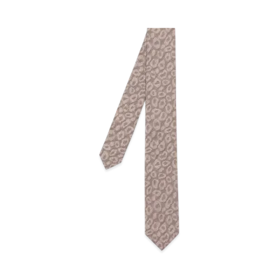 Paul Smith Leopard Narrow Tie "Beige"