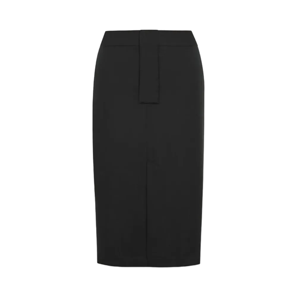 Saint Laurent Women's Pencil Skirt in Silk Crepe de Chine "Black"