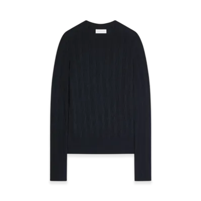 DRIES VAN NOTEN Wool Intarsia Sweater "Black"