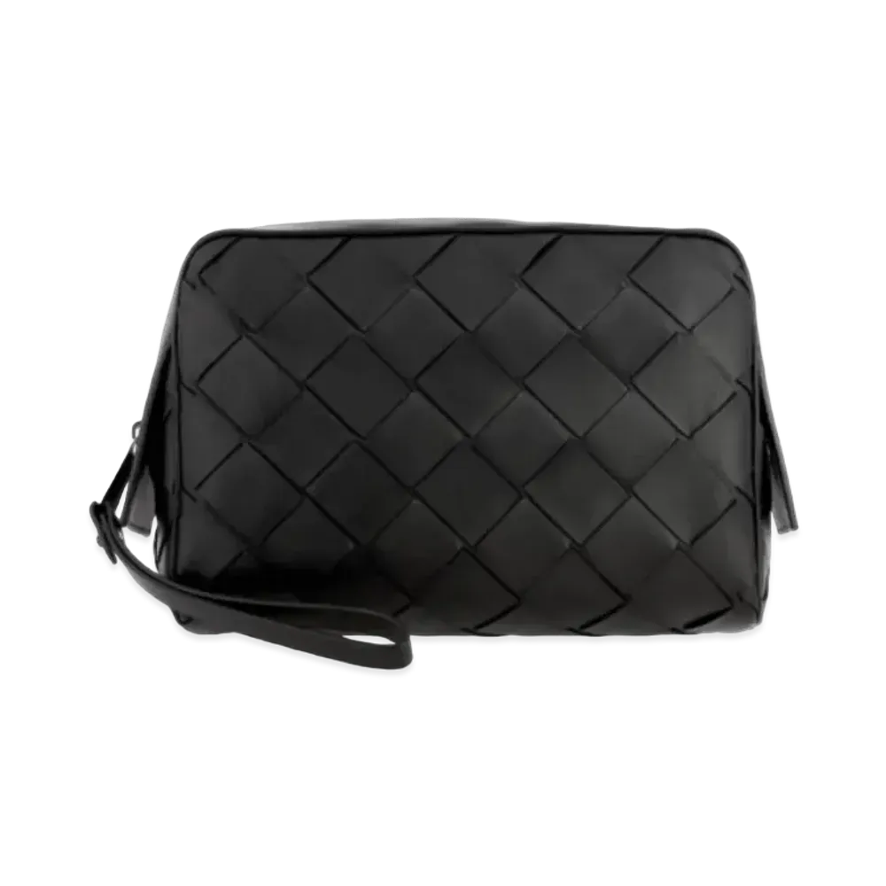Bottega Veneta Intrecciato Lambskin Cosmetic Pouch "Black"
