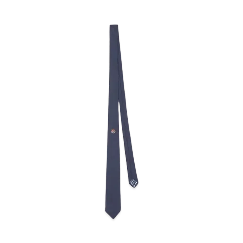 KENZO 'STAMP' Silk Tie "Midnight Blue"