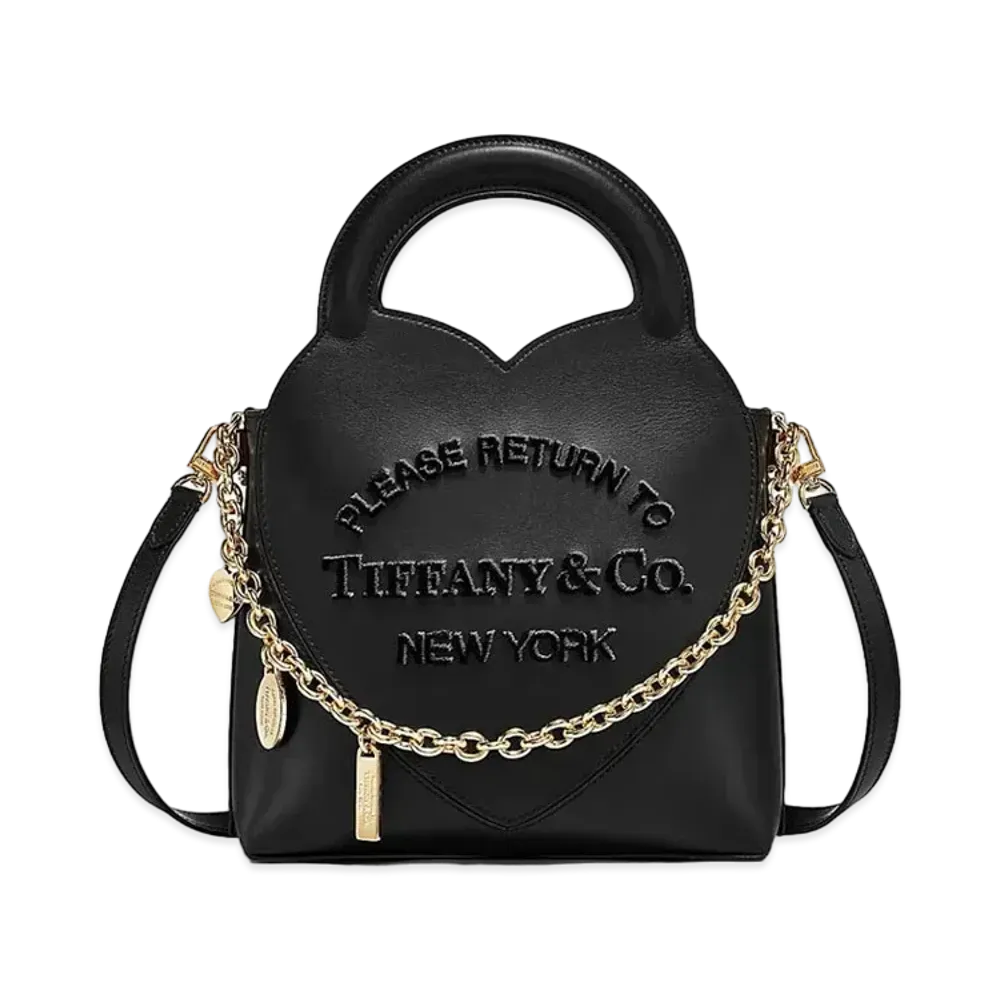 Tiffany & Co. Return to Tiffany Mini Charm Tote Bag In Leather "Black"