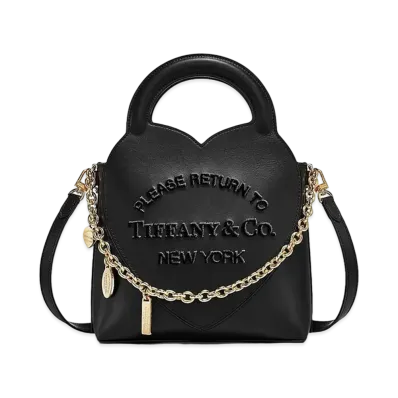 Tiffany & Co. Return to Tiffany Mini Charm Tote Bag In Leather "Black"