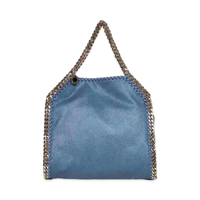 STELLA McCARTNEY Women's Falabella Mini Bag Eco Shaggy Deer W/Light Color Chain "Blue/Gold"