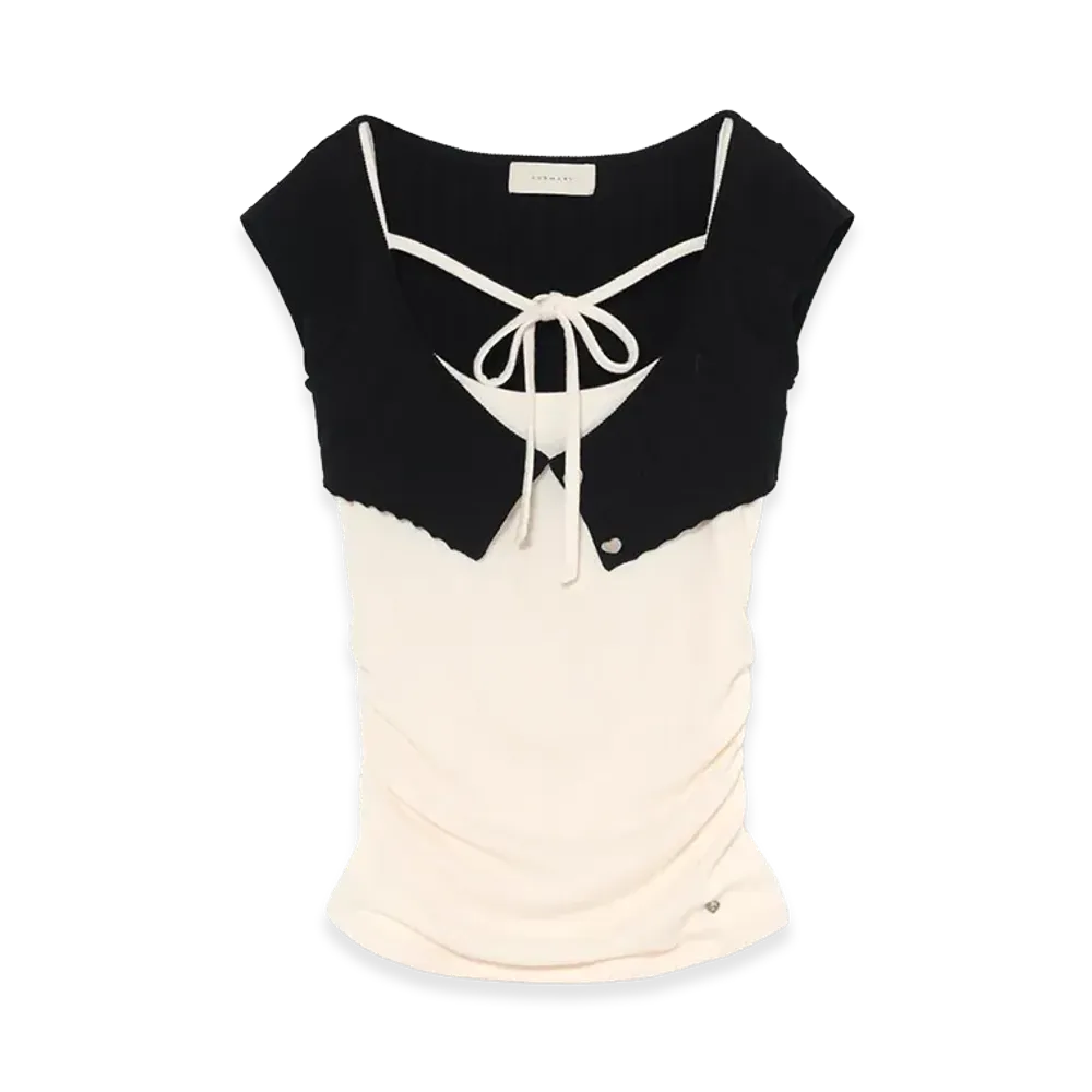 ANDMARY Women's Becky Knit Set Tops "Black"
