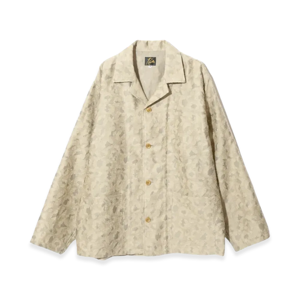 NEEDLES L/S Cabana Shirt Leopard JQ "Beige"