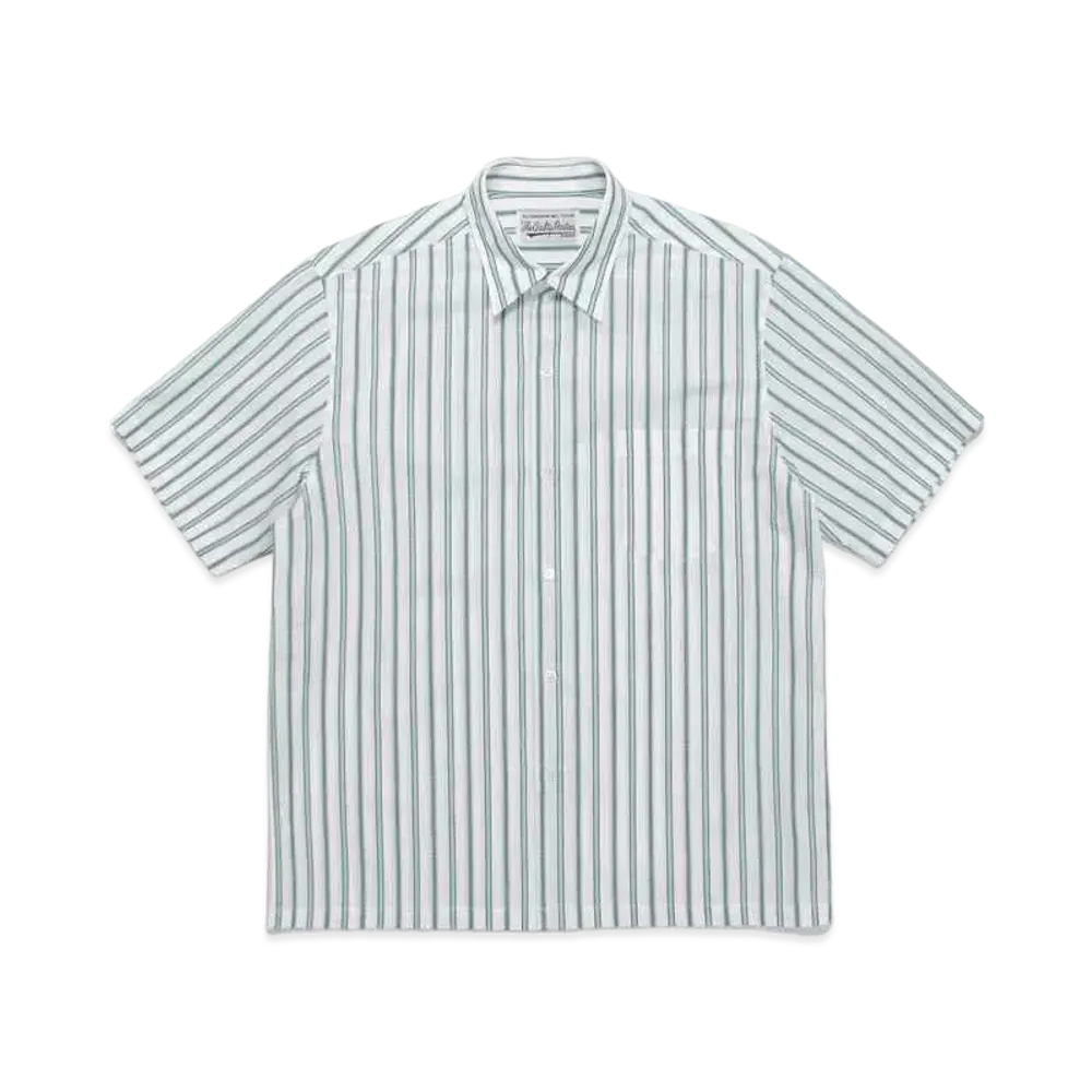 WACKO MARIA STRIPED REGULAR COLLAR SHIRT "Green"