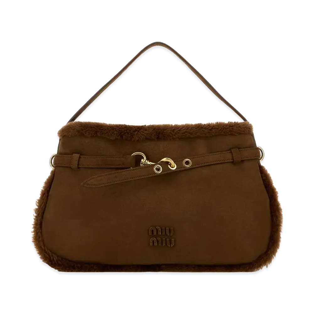 MIU MIU Women's Shearling Handbag "Brown"