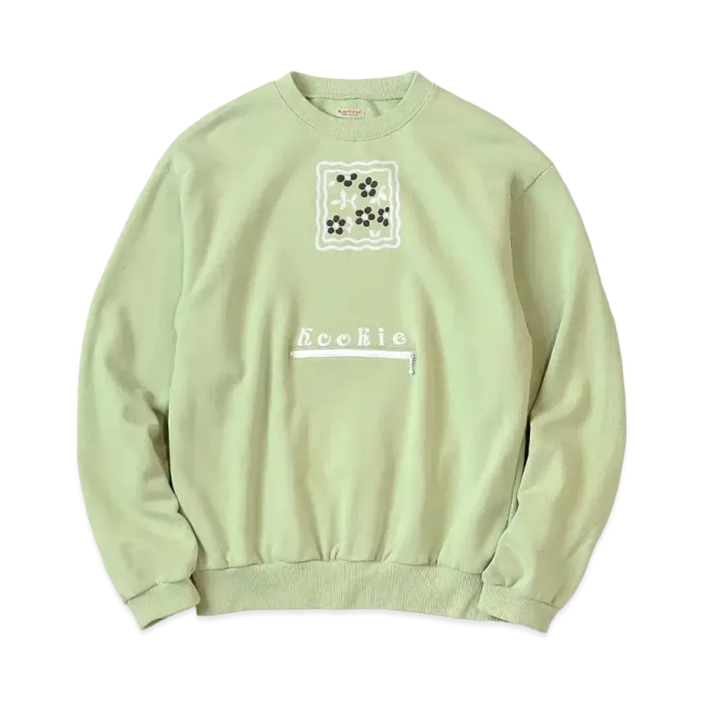 KAPITAL 30 Fleece Cookie Pocket Crew Sweat "Mint"