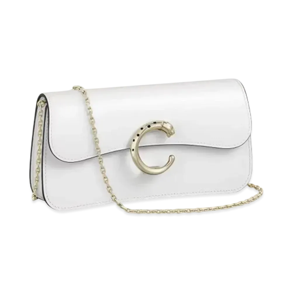 Cartier Mini Model Chain Bag, Panthere de Cartier "Optic White"