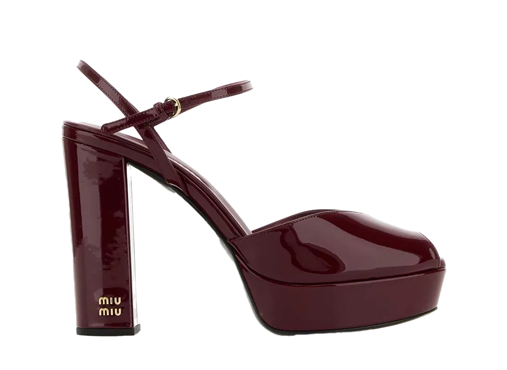 MIU MIU Women's Platform Sandals "Burgundy"
