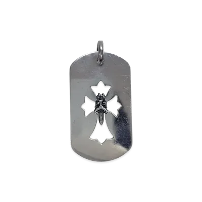 Chrome Hearts Dog Tag L Cross Dagger "Silver"