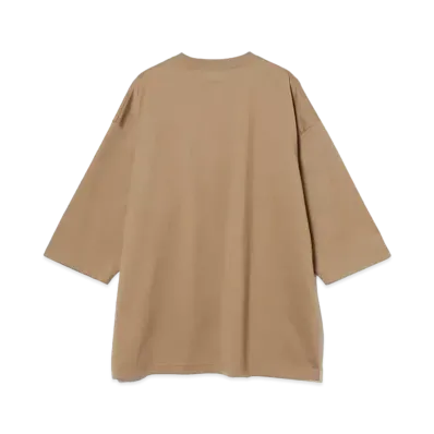 BEAMS Mercerized 3/4 Sleeve Crew Neck T-Shirt "Taupe"