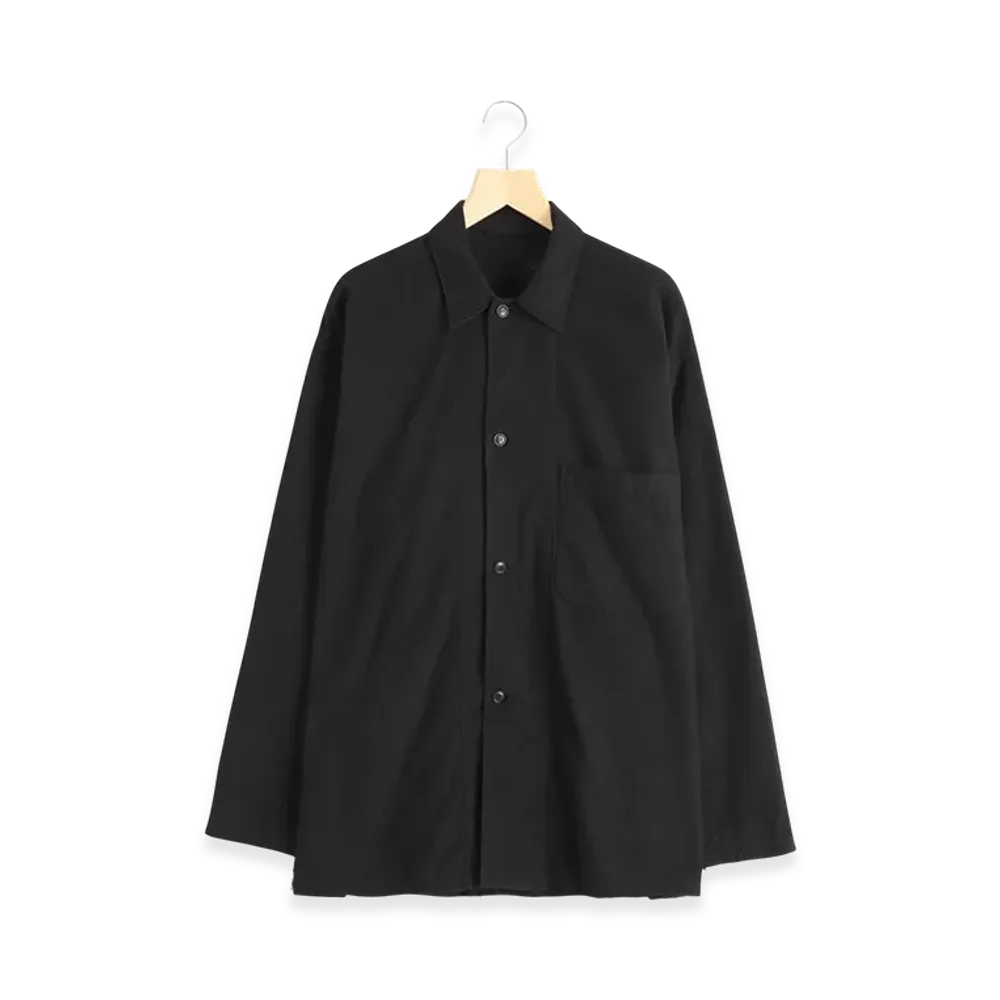 COMOLI Cotton Flannel Shirt Jacket "Black"