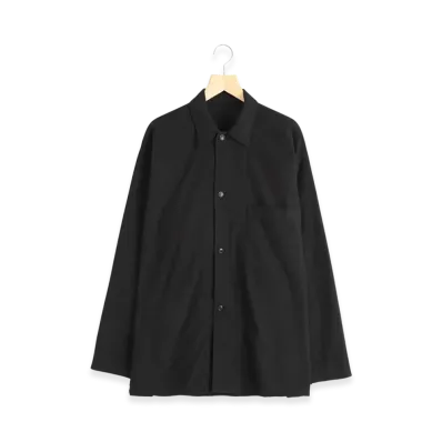 COMOLI Cotton Flannel Shirt Jacket "Black"