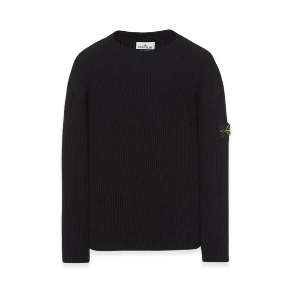 Stone Island 538C2 Full Rib Wool Knitted Sweater - 23FW "Black"