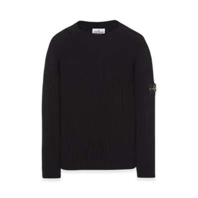 Stone Island 538C2 Full Rib Wool Knitted Sweater - 23FW "Black"