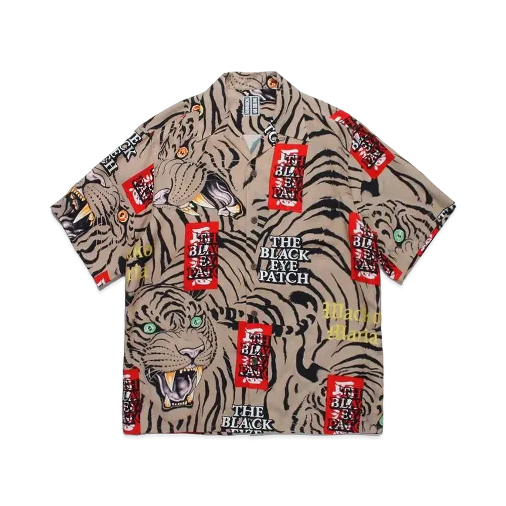 BlackEyePatch WACKO MARIA TIM LEHI Hawaiian Shirt "Beige"