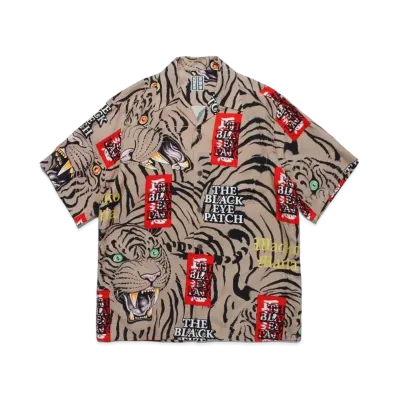 BlackEyePatch WACKO MARIA TIM LEHI Hawaiian Shirt "Beige"