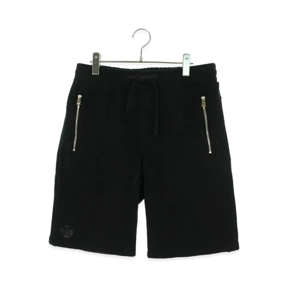 Chrome Hearts Y Not Leather Patch Sweat Half Pants "Black"