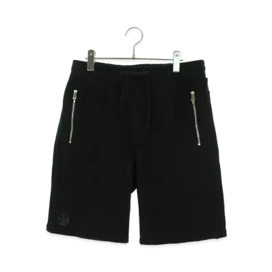 Chrome Hearts Y Not Leather Patch Sweat Half Pants "Black"