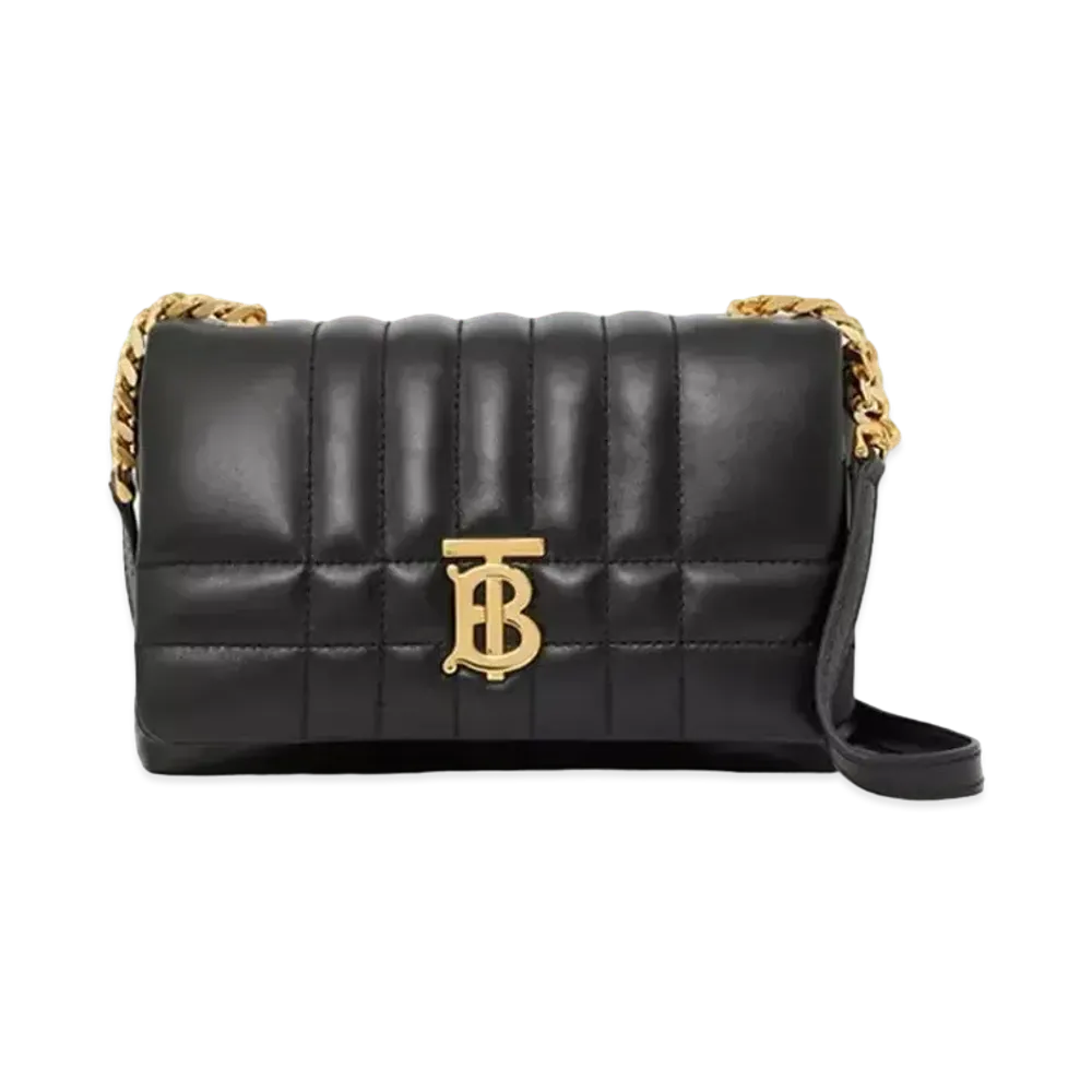 Burberry Quilted Leather Mini Lola Satchel "Black"