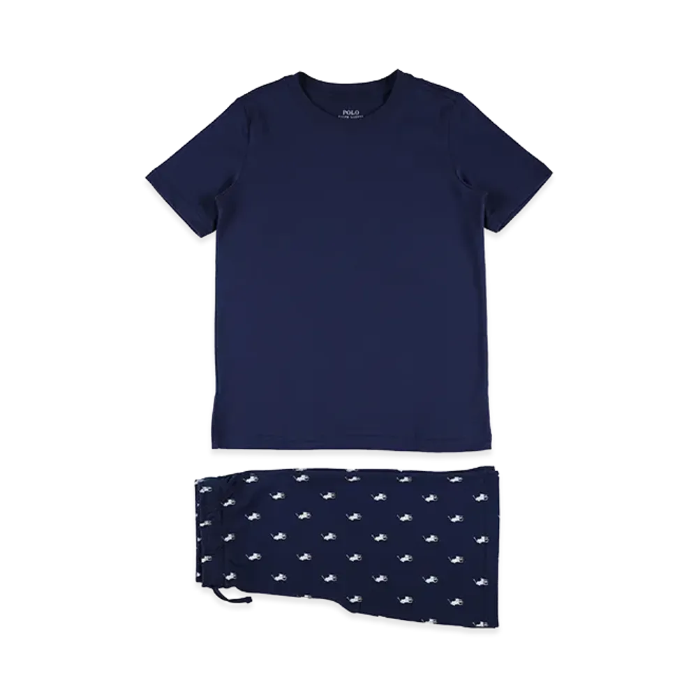 Polo Ralph Lauren Kids Crewneck Cotton Pajamas "Navy Blue"