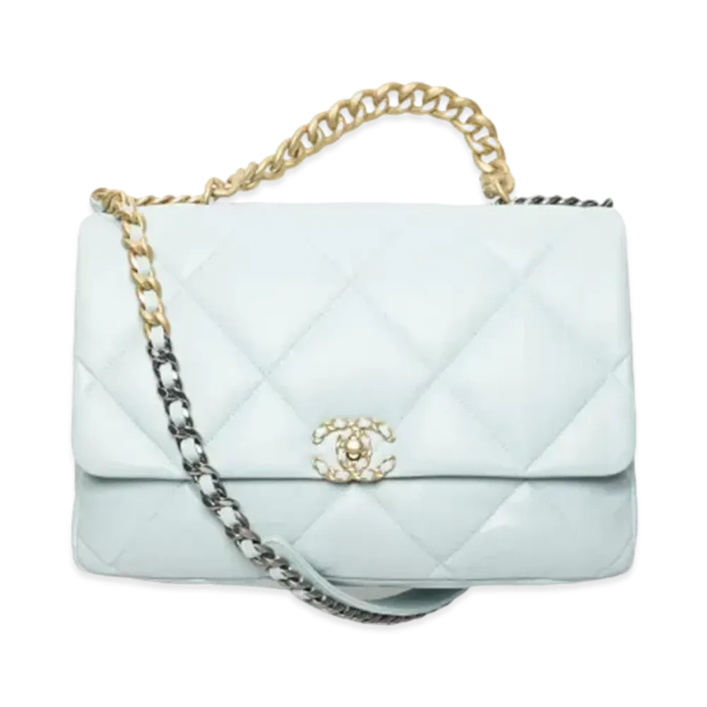 CHANEL 19 Maxi Hand Bag Lambskin "Blue"