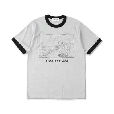 Yoshifuku Honoka x WIND AND SEA Ringer Tee Gray/Black