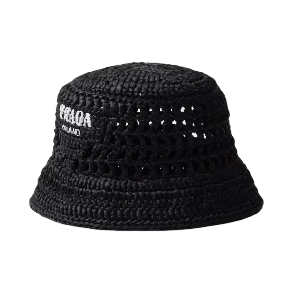 PRADA Crochet Bucket Hat "Black"