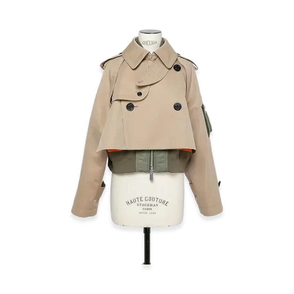 sacai Cotton Gabardine x Nylon Twill Blouson "Beige"