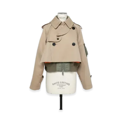 sacai Cotton Gabardine x Nylon Twill Blouson "Beige"