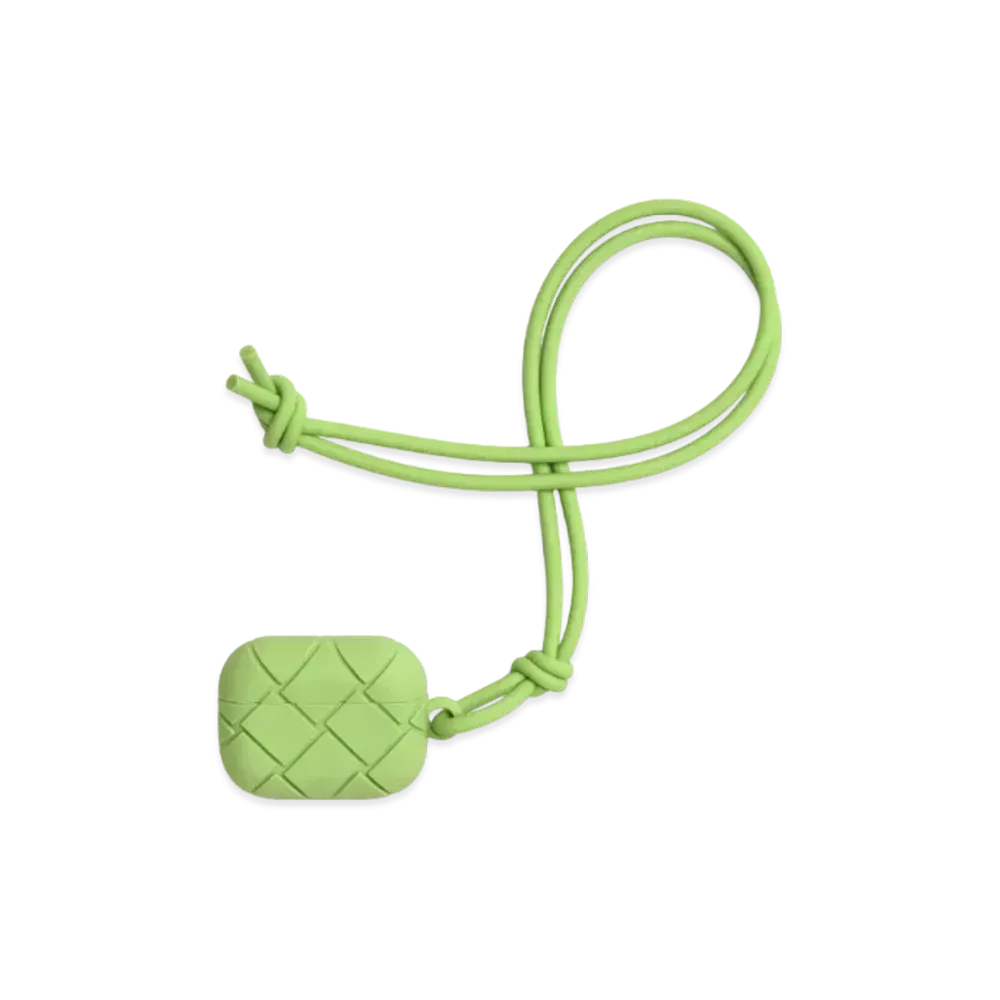 Bottega Veneta Intrecciato Rubber Silicon Airpods Pro Case "Pistachio"