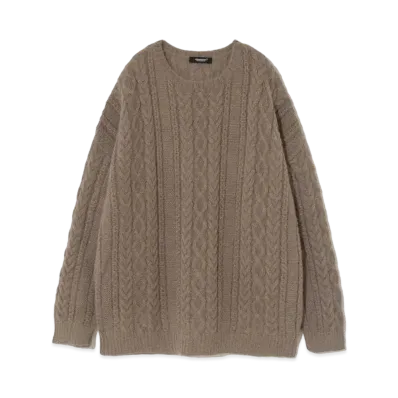 UNDERCOVER Wool Nylon Blend Mohair Knit Pullover "Gray Beige"