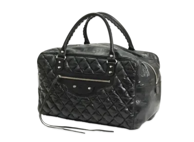 BALENCIAGA Matelasse leather Mini Boston Bag "Black"